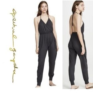 Spiritual Gangster Sun Salutation Romper - Vintage Black Size Medium Backless